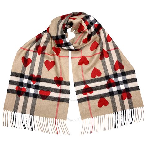 burberry cashmere red heart scarf|burberry cashmere scarf outlet.